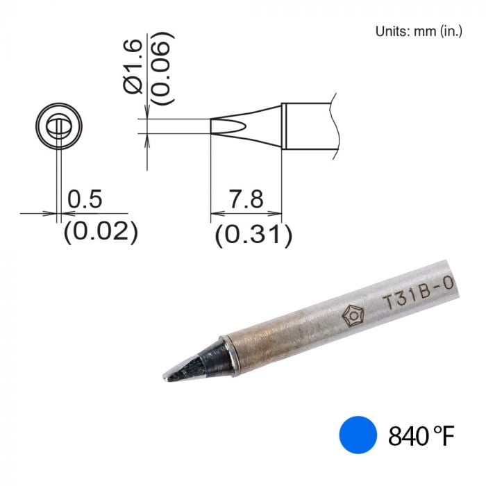 T31B-01D16 Chisel Tip, 840°F / 450°C