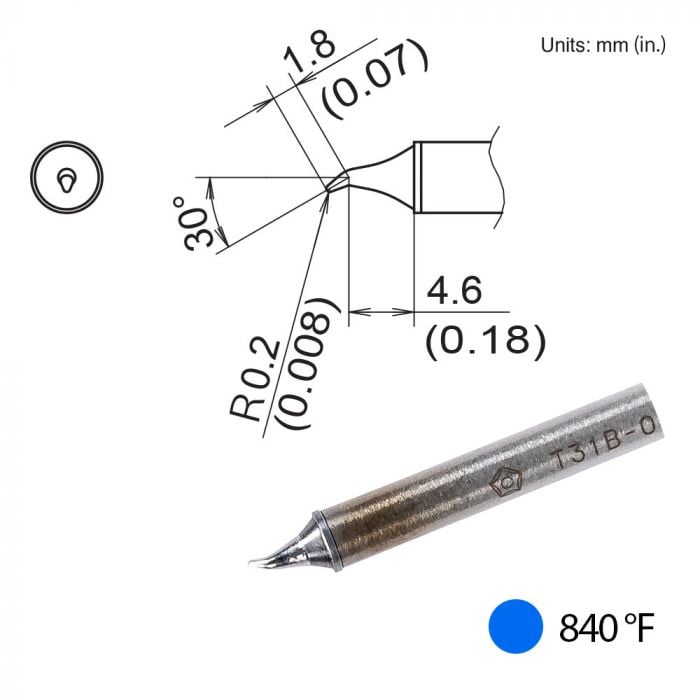 T31B-01JS02 Bent Tip, 840°F / 450°C