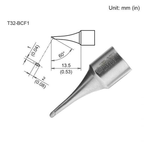 T32-BCF1 Bevel Tinned Face Only Tip