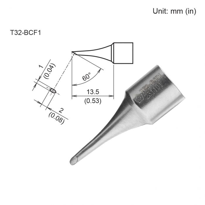 T32-BCF1 Bevel Tinned Face Only Tip