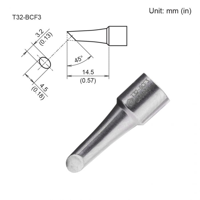 T32-BCF3 Bevel Tinned Face Only Tip