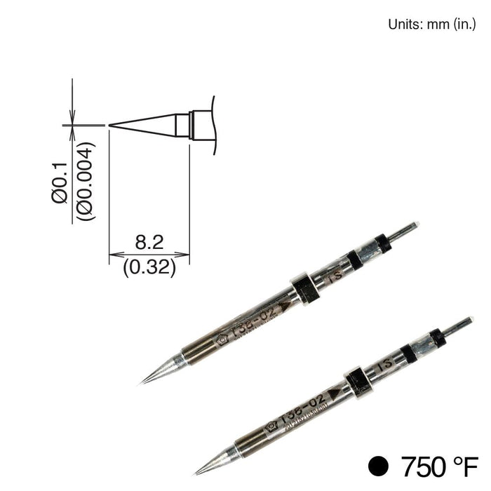 T38-02IS Conical Tip, 400°C/750°F