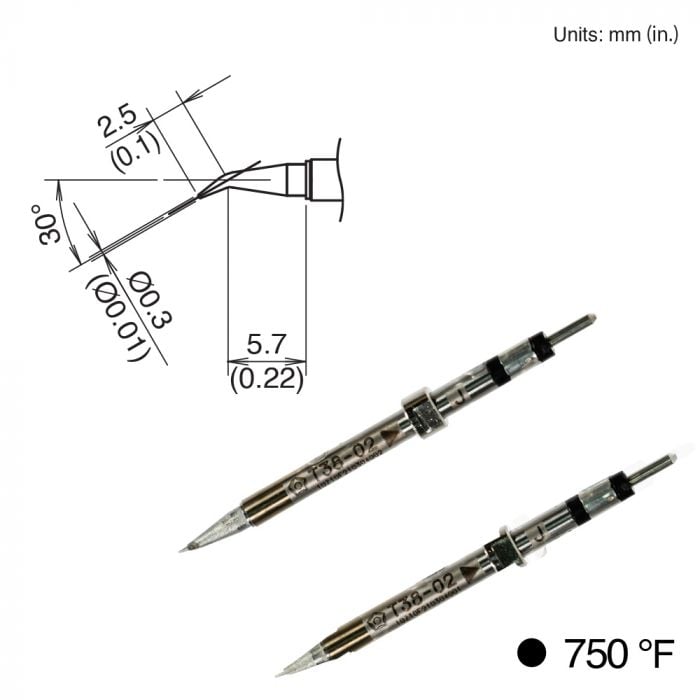 T38-02J Bent Tip, 400°C/750°F