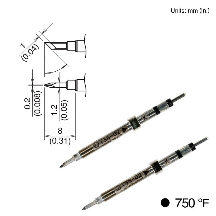 T38-02K Knife Tip, 400°C/750°F