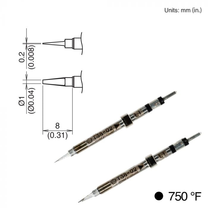 T38-02L1 Chip Tip, 400°C/750°F