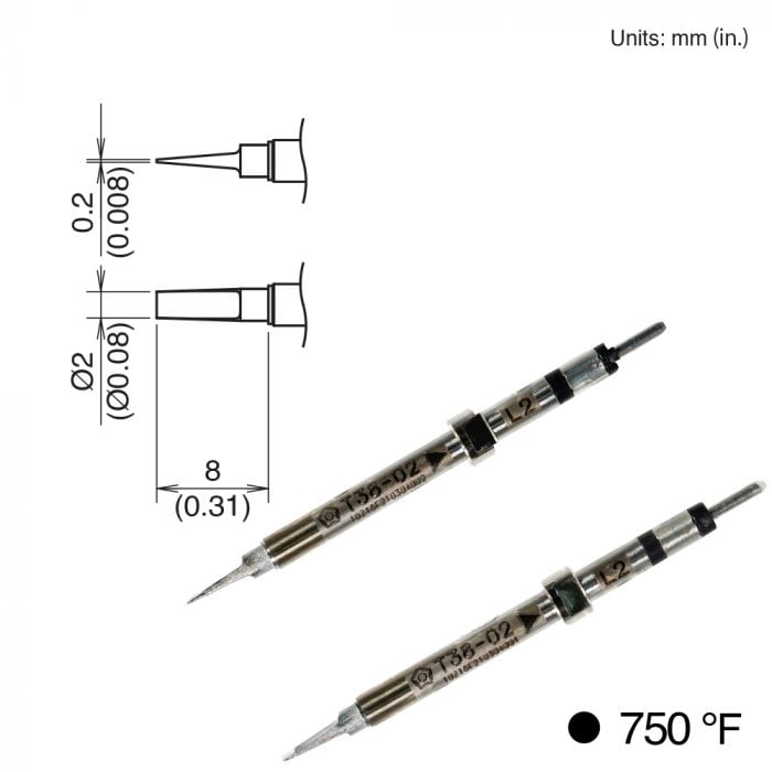 T38-02L2 Chip Tip, 400°C/750°F