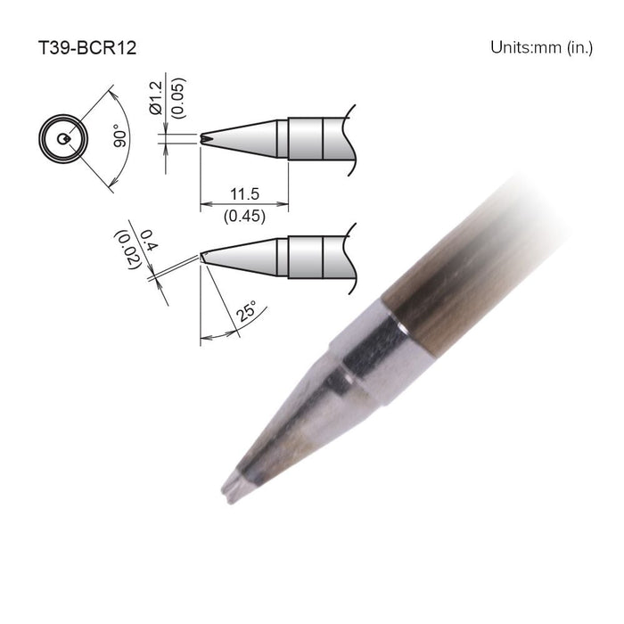 T39-BCR12 Bevel V-Groove Tip