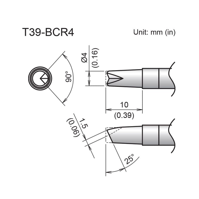 T39-BCR4 Bevel V-Groove Tip