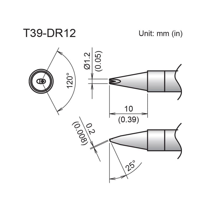 T39-DR12 Chisel V-Groove Tip