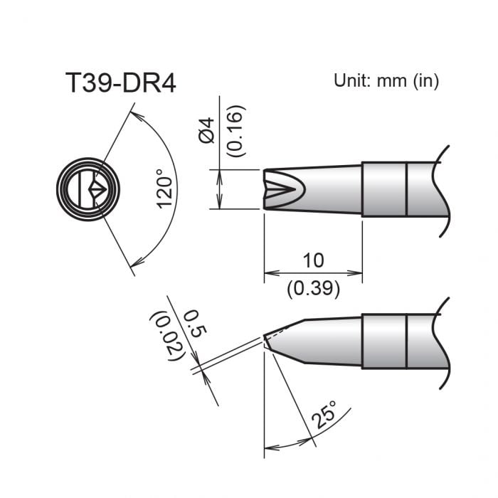 T39-DR4 Chisel V-Groove Tip
