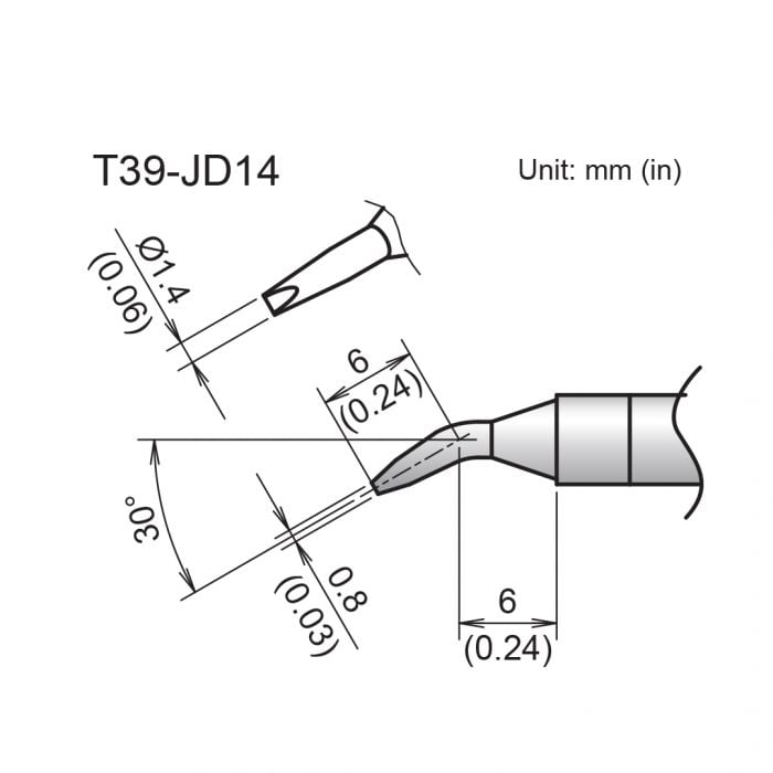 T39-JD14 Bent Chisel Tip