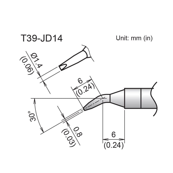 T39-JD14 Bent Chisel Tip