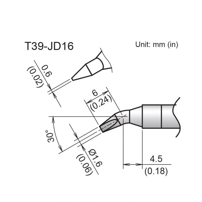 T39-JD16 Bent Chisel Tip