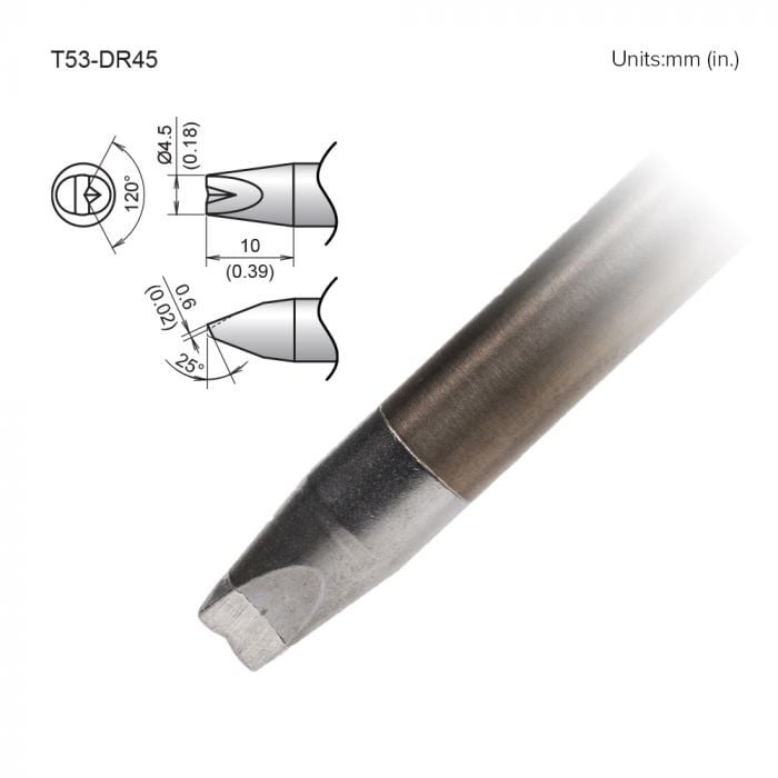 T53-DR45 Chisel V-Groove Tip