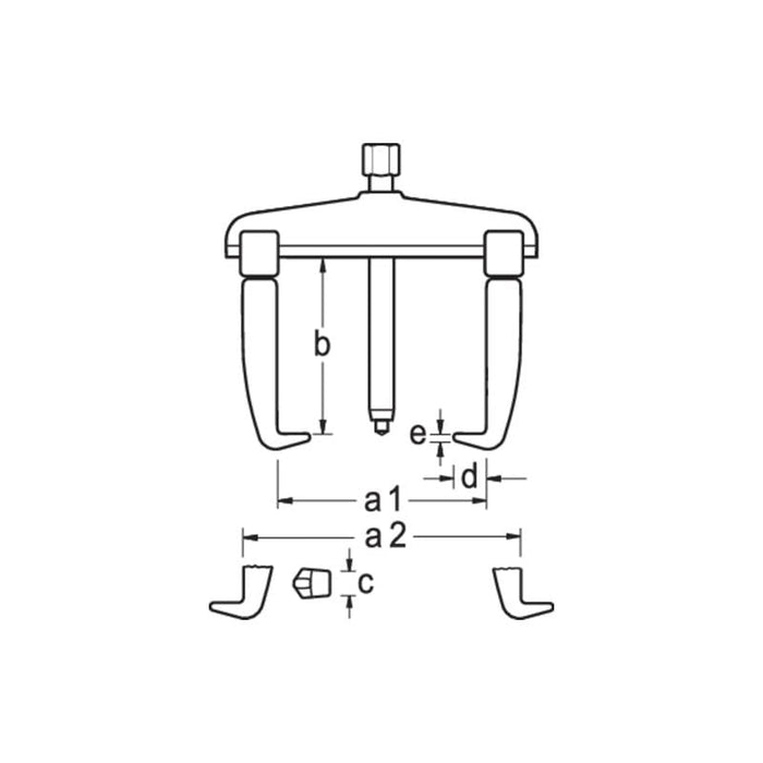 Gedore 1222902 Quick-Release Puller, 3-Arm Pattern 90x100 mm