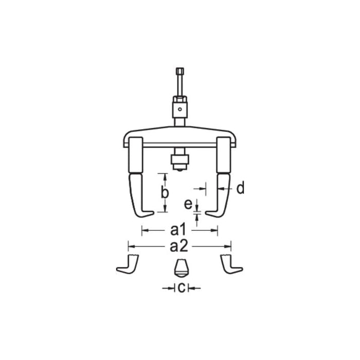 Gedore 2546558 Universal puller, 3-arm pattern, Rigid legs with leg brake 580x200 mm