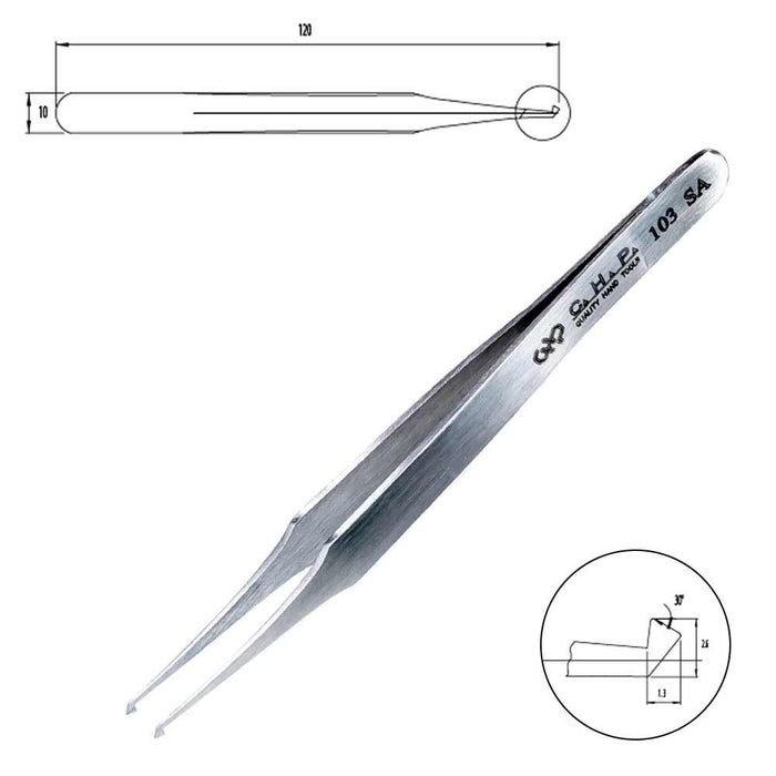 Hakko CHP 103-SA Flat TipTweezers (Qty of 12)