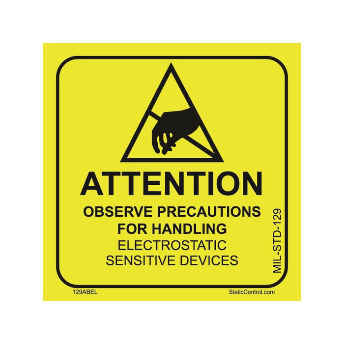 SCS 129LABEL ESD Observe Precautions Labels, 2" x 2" 500/roll