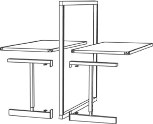 Production Basics 1543 C-Leg Series ESD-Safe Back-To-Back Add-On Station, 30"D x 36"W