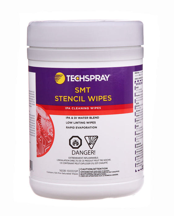 Techspray 1608-100DSP IPA Cleaning Wipes - Pop-up Tub | 100 ct (Qty of 6)