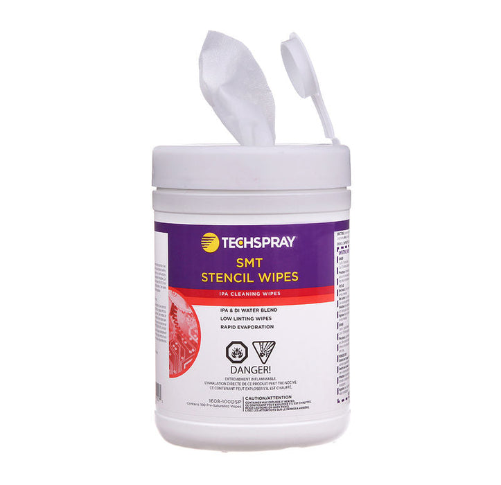 Techspray 1608-100DSP IPA Cleaning Wipes - Pop-up Tub | 100 ct (Qty of 6)