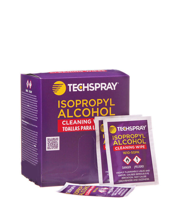 Techspray 1610-50PK Isopropyl Alcohol Wipes | 50 ct (Qty of 10)