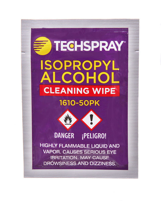 Techspray 1610-50PK Isopropyl Alcohol Wipes | 50 ct (Qty of 10)