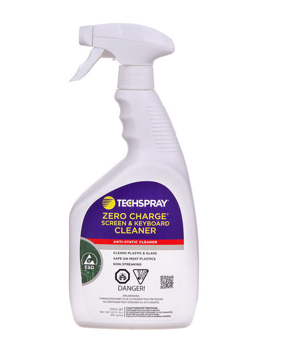 Techspray 1743-QT Zero Charge Screen & Keyboard Cleaner | 1 qt (Qty of 12)