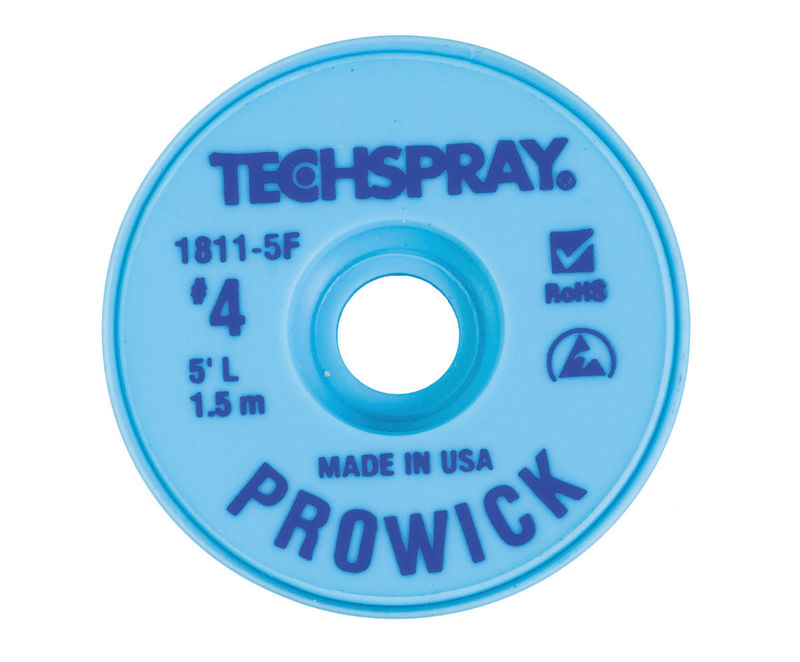 Techspray 1811-5F Pro Wick Blue #4 Braid - AS | 5' (Qty of 25)