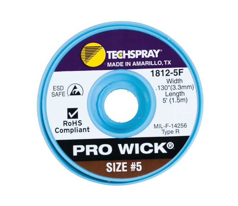 Techspray 1812-5F Pro Wick Brown #5 Braid - AS | 5' (Qty of 25)