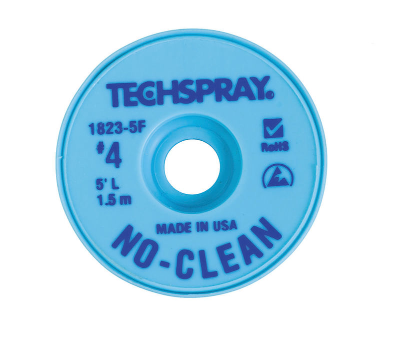 Techspray 1823-5F No-Clean Blue #4 Braid - AS | 5' (Qty of 25)