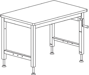 Production Basics 2506 Easy-Lift Series ESD-Safe Hand Crank Adjustable Workstation w/ 4 Post Legs, 36"D x 60"W