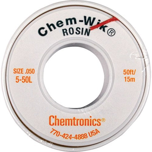thumbnail image 2 of Chemtronics 80-3-5-Braid Desoldering Wick – Rosin SD, 5ft, 2-Pack, Original 2 of 6