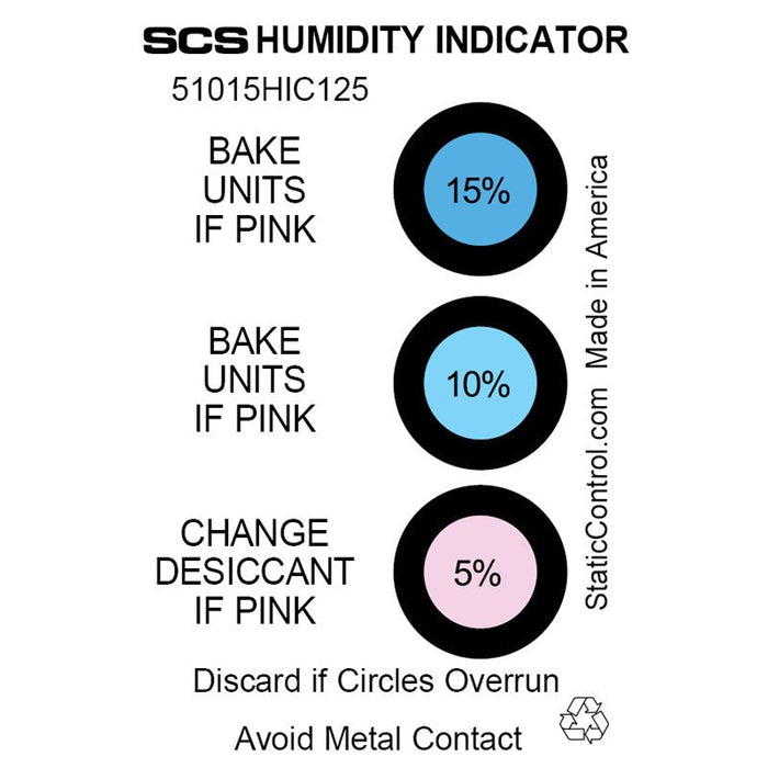 SCS 51015HIC125 3-Spot Humidity Cards, 125/can