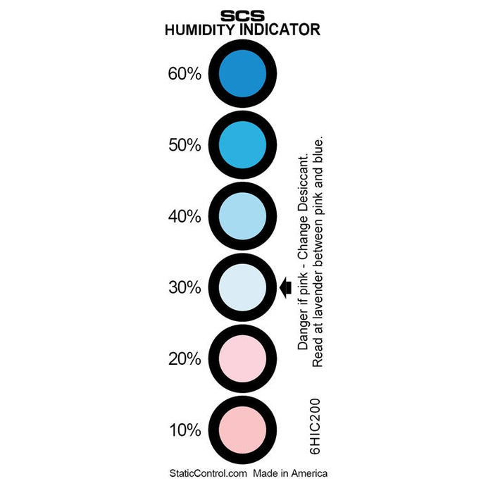 SCS 6HIC200 6-Spot Humidity Cards, 200/can