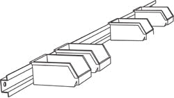 Production Basics 8303 Parts Bin Rail for 60" Wide Bench