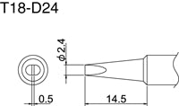 Hakko T18-D24 T18 Series Soldering Tip (Pack of 10 Tips)