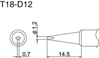 Hakko T18-DL12 T18 Series Soldering Tip (Pack of 10 Tips)
