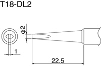 Hakko T18-DL2 T18 Series Soldering Tip (Pack of 10 Tips)