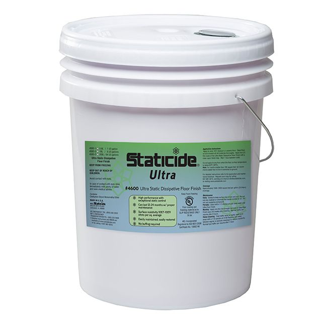 Staticide Ultra Floor Finish, 5-gallon pail