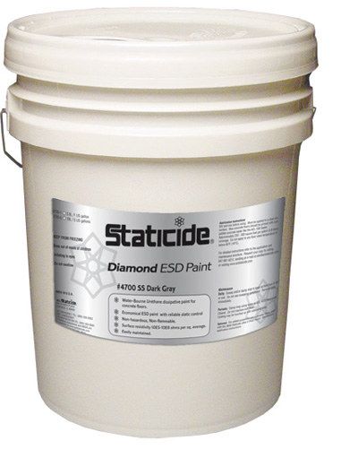 ACL Staticide 4700-SS5 Staticide Diamond ESD Polyurethane Floor Paint, Dark Gray, 5 Gallon Pail