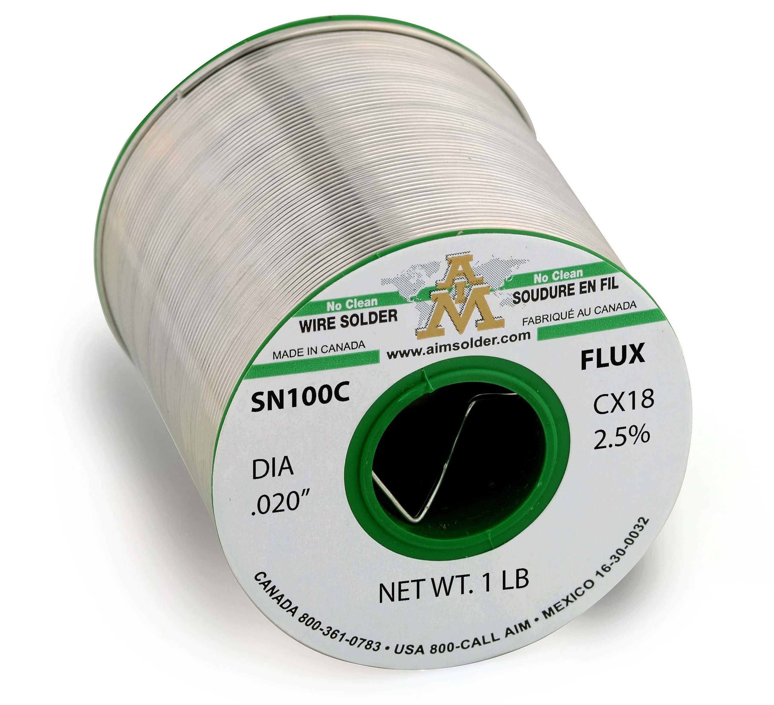 AIM SN100C CX18 2.5 Lead Free No Clean Core Wire Solder (24 rolls) — starboardtechnology