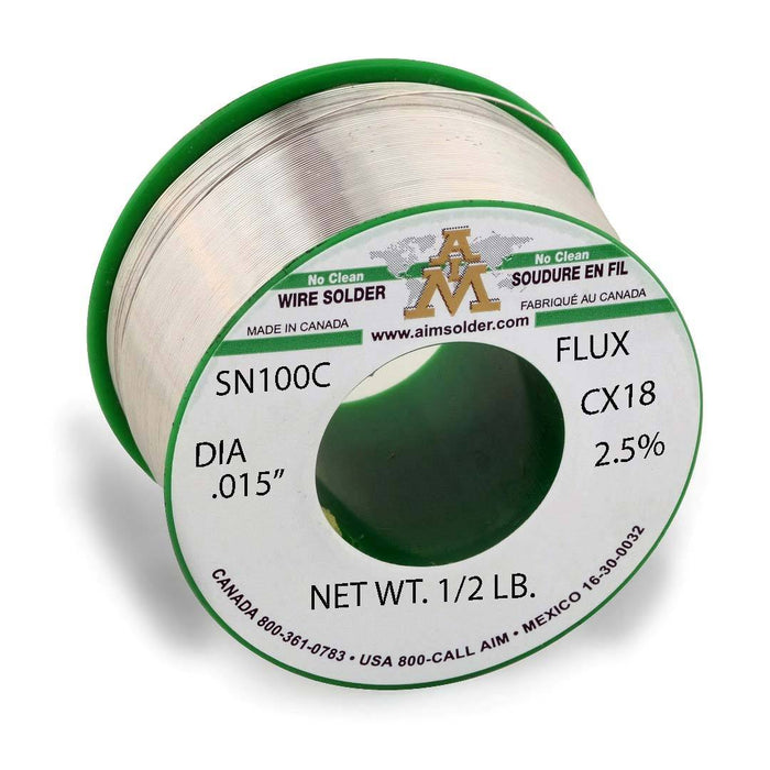 AIM SN100C CX18 2.5% Lead Free No Clean Core Wire Solder (24 rolls)