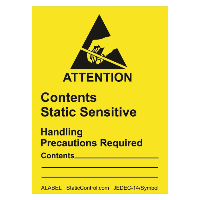 SCS ALABEL ESD Caution Label, 1-7/8" x 2-1/2" 500/roll