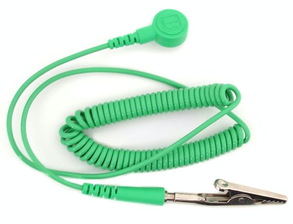 Botron B2028G Wrist Strap Coil Cord with 1/8" Snap, Green, 12&#039;