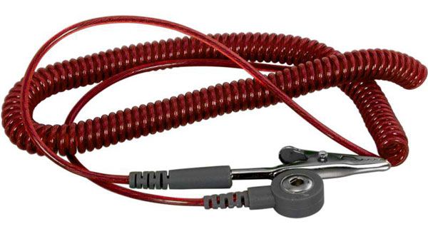 Botron B2308 GEM Wrist Strap Coil Cord with 1/8" Snap, Ruby, 6&#039;