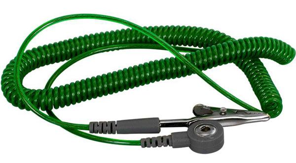 Botron B2408 GEM Wrist Strap Coil Cord with 1/8" Snap, Emerald, 6&#039;