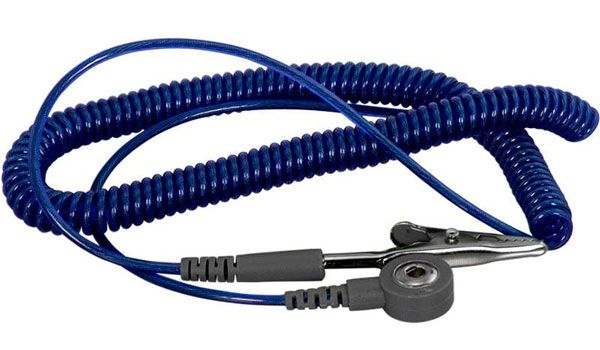 Botron B2508 GEM Wrist Strap Coil Cord with 1/8" Snap, Sapphire, 6&#039;