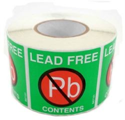 Botron B67101 Lead Free Contents Adhesive Labels, Green, 2" x 2", Roll of 500