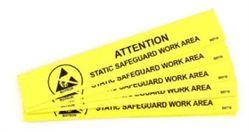 Botron B6716 "STATIC SAFEGUARDED WORK AREA" Adhesive Bench Signs, 1" x 6"